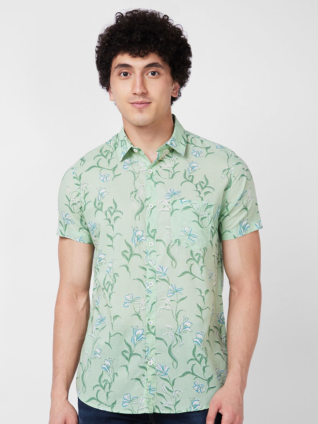 SPYKAR Floral Printed Cotton Shirt