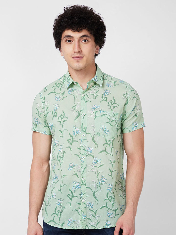 SPYKAR Floral Printed Cotton Shirt