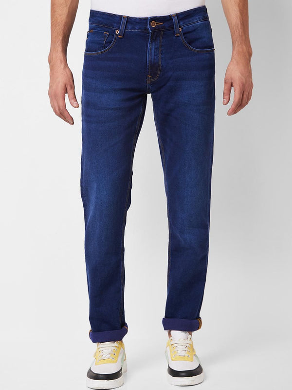 Spykar Men Mid Rise Clean Look Light Fade Cotton Jeans