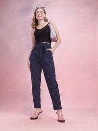 DressBerry Women Crinkled Belted Trousers