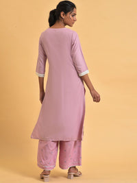 W Floral Printed Keyhole Neck Gotta Patti Kurta