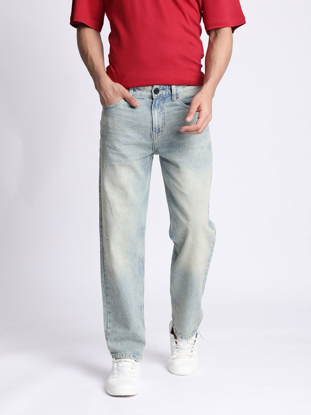 Bene Kleed Men Relaxed Fit Heavy Fade Jeans