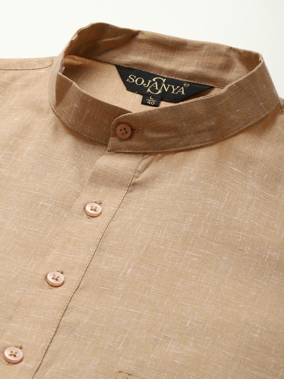 SOJANYA Lelaki Cotton Linen Kurta Lurus