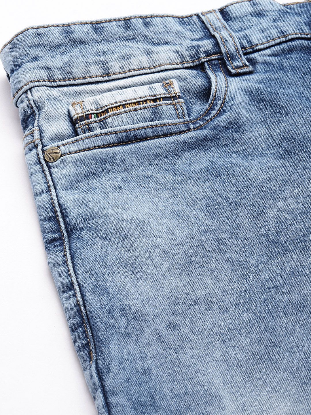 The Indian Garage Co Men Blue Slim Fit Light Fade Stretchable Jeans