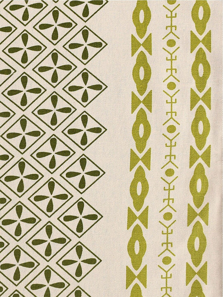 URBAN SPACE Cream-Colored Geometric Printed Pure Cotton 6-Seater Table Cover