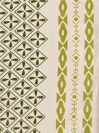 URBAN SPACE Cream-Colored Geometric Printed Pure Cotton 6-Seater Table Cover