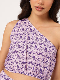 DressBerry Garden Vibes One-Shoulder Tie-Up Floral Print Co-Ords