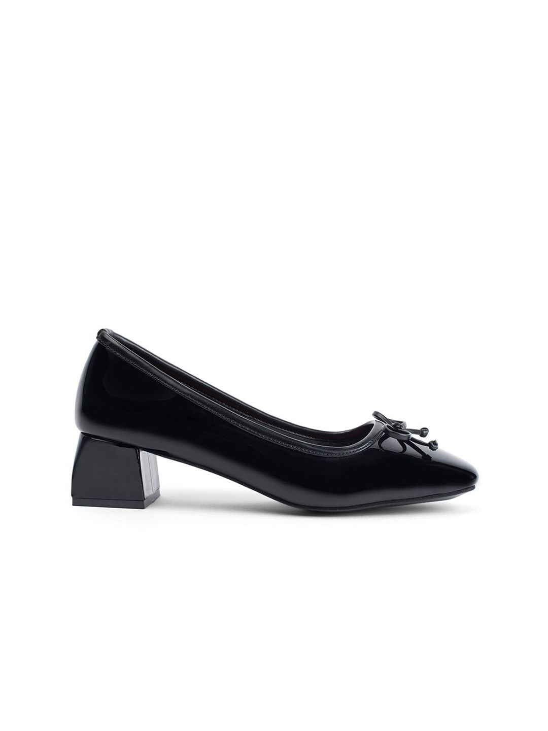 Lino Perros Hepburn Noir Women Block Heel Pumps with Bows