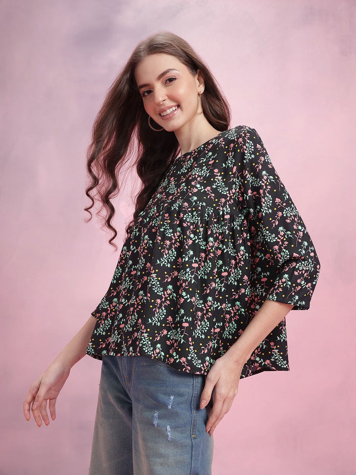 DressBerry Floral Print Empire Top