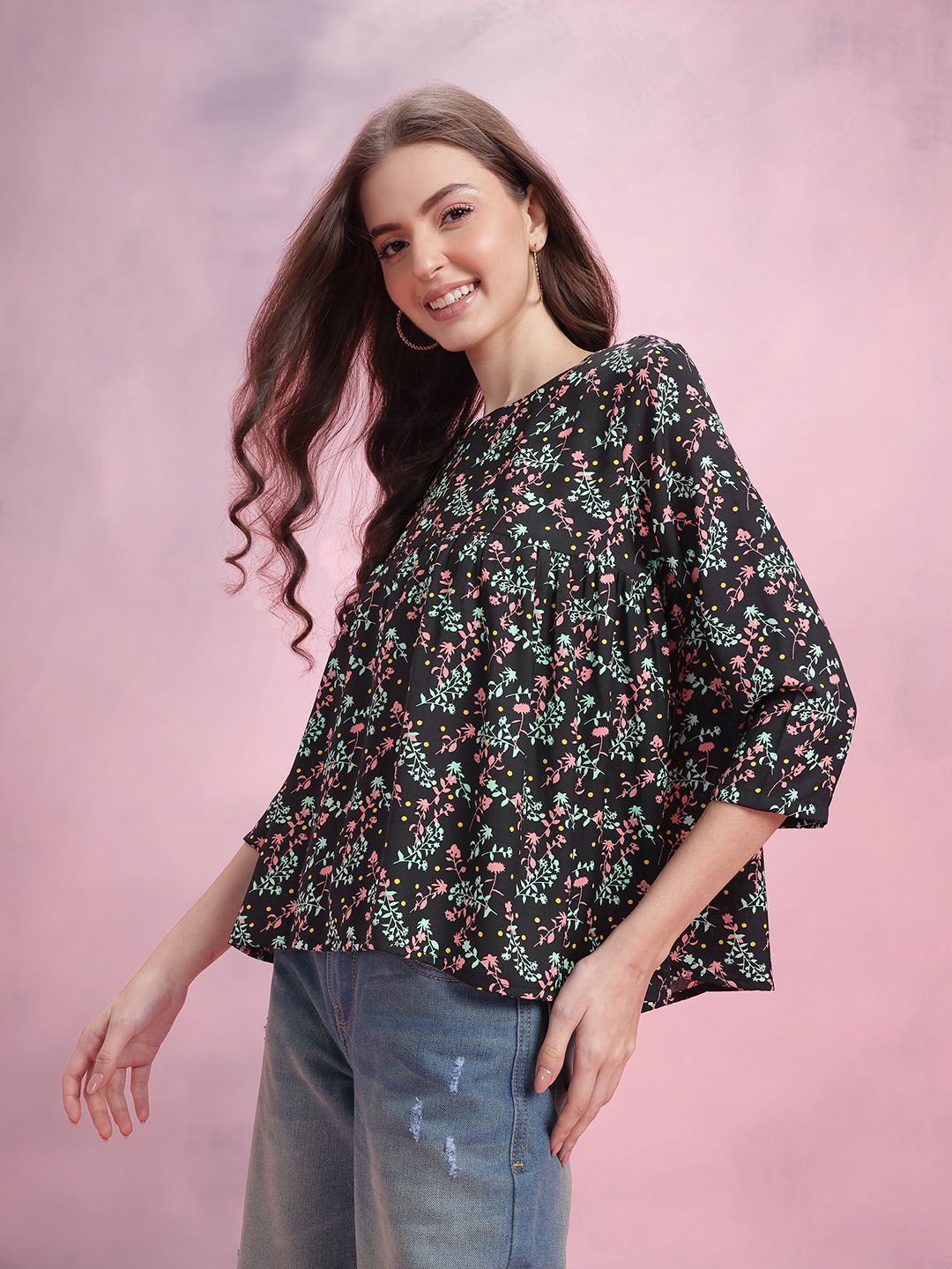 DressBerry Floral Print Empire Top