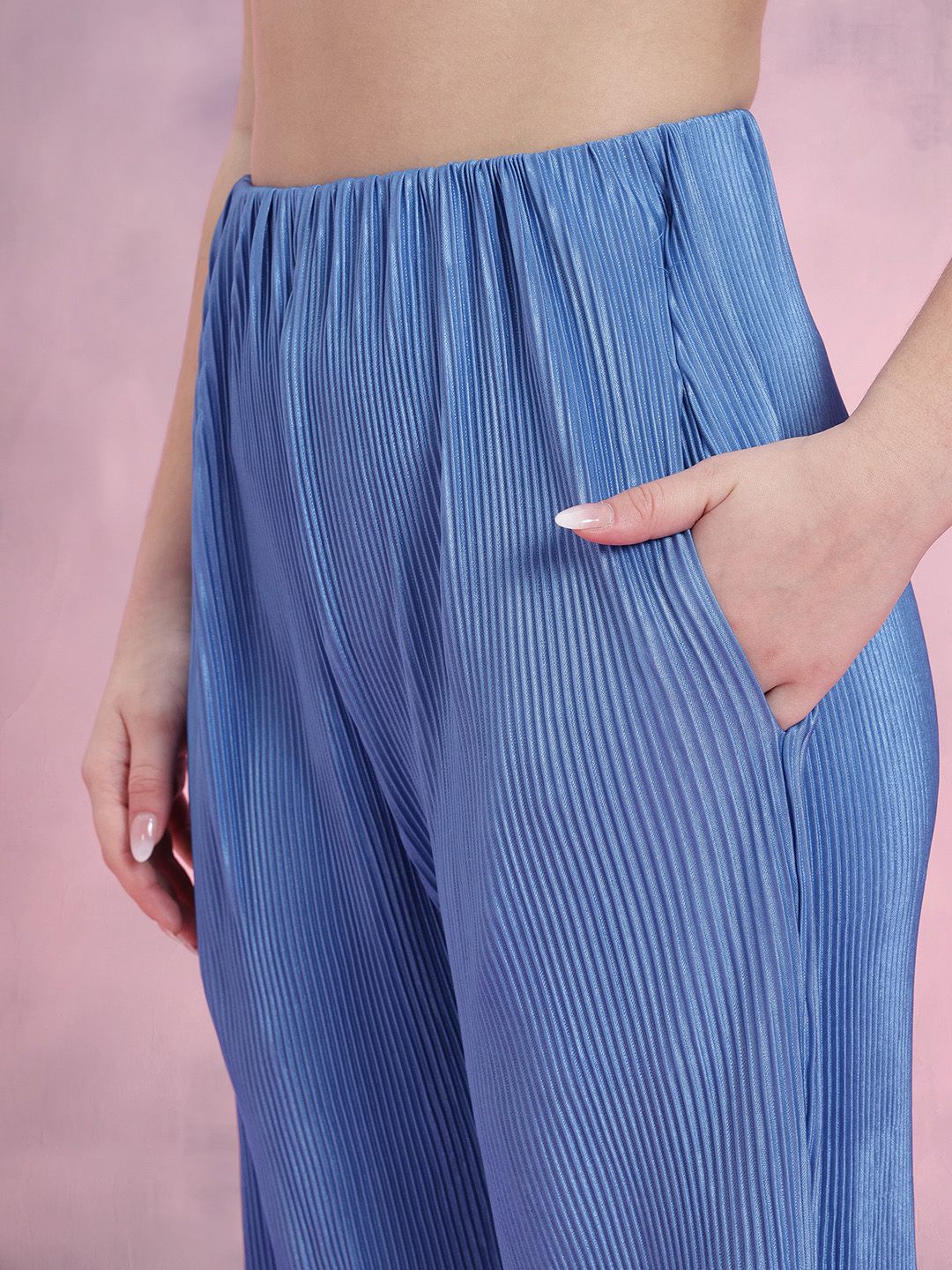 DressBerry Solid Accordion Pleats Co-Ords