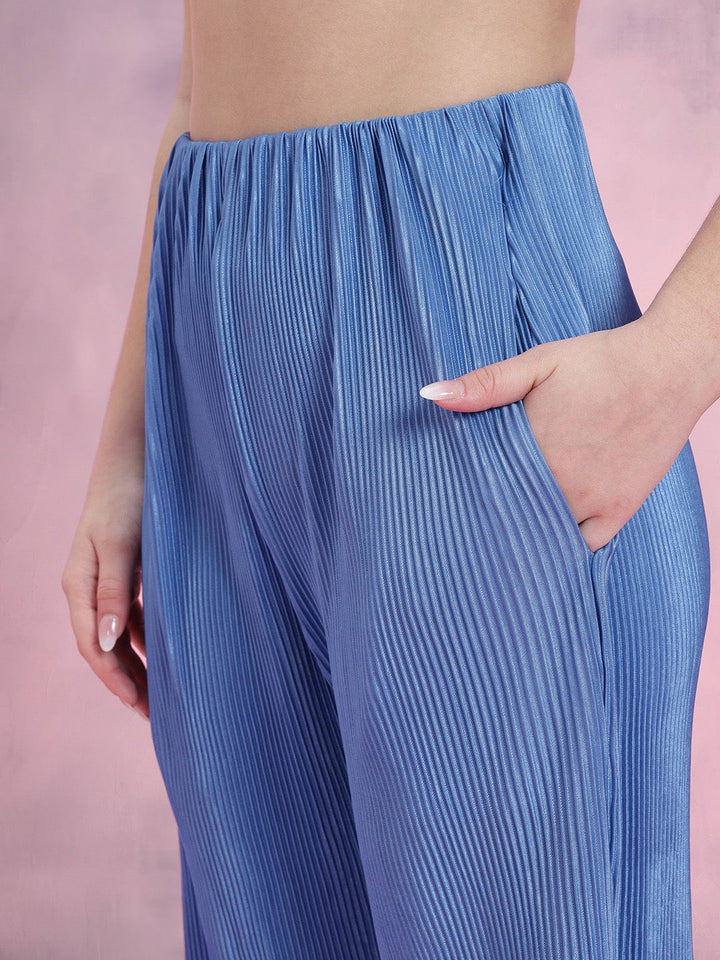 DressBerry Solid Accordion Pleats Co-Ords