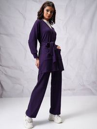 Tokyo Talkies Women Relaxed Cardigan With Wide Leg Trouser