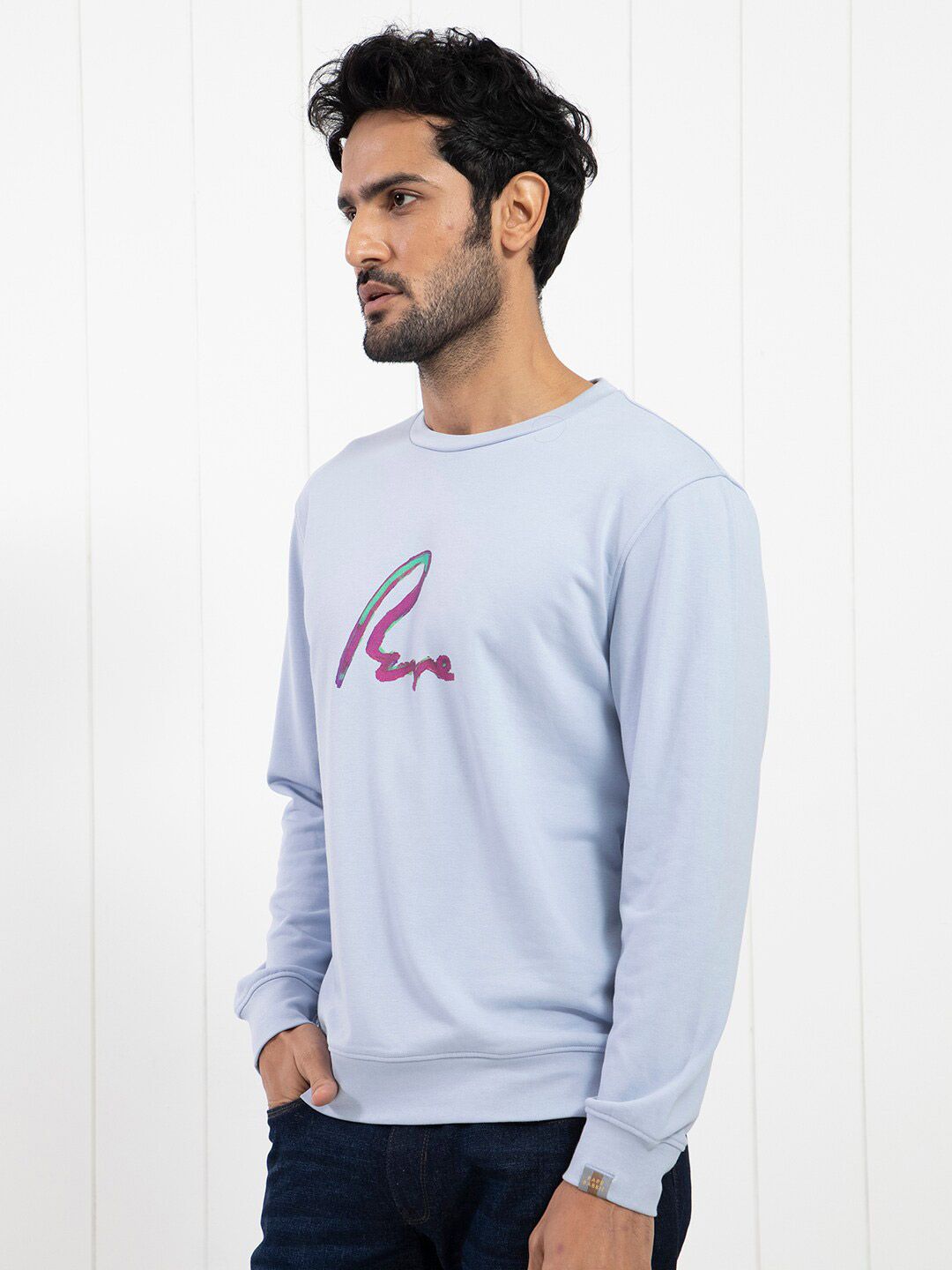 RARE RABBIT Men Toon Typography Printed Sweatshirt