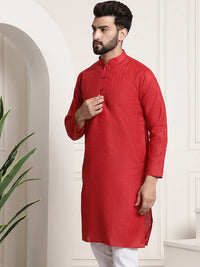 SOJANYA Checked Mandarin Collar Long Sleeves Straight Kurta