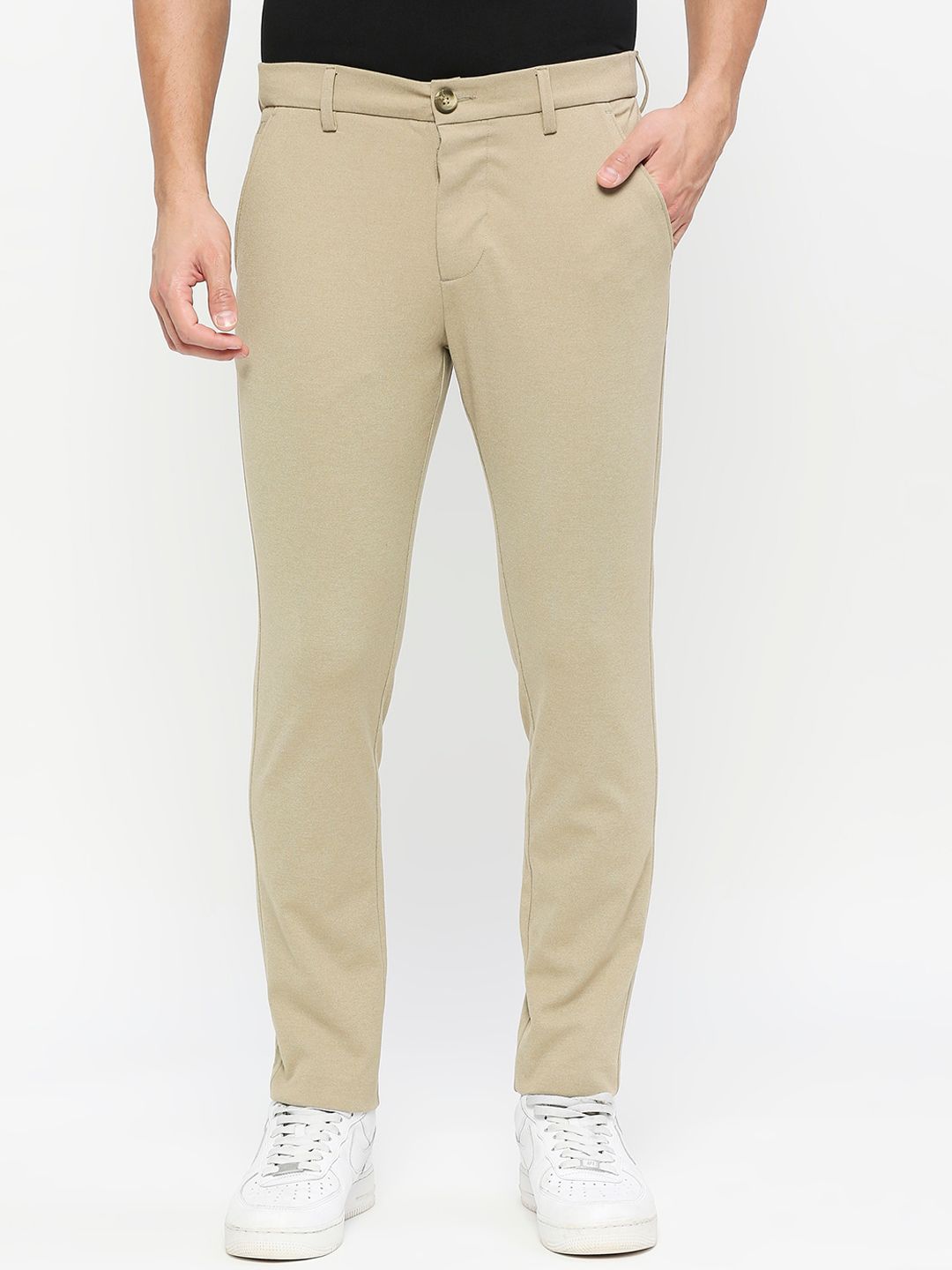 Being Human Men Regular Fit Mid-Rise Cotton Chinos Trousers