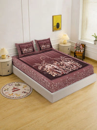Moda Rapido X KLOTTHE Rust 400 TC King Bedsheet with 2 Pillow Covers