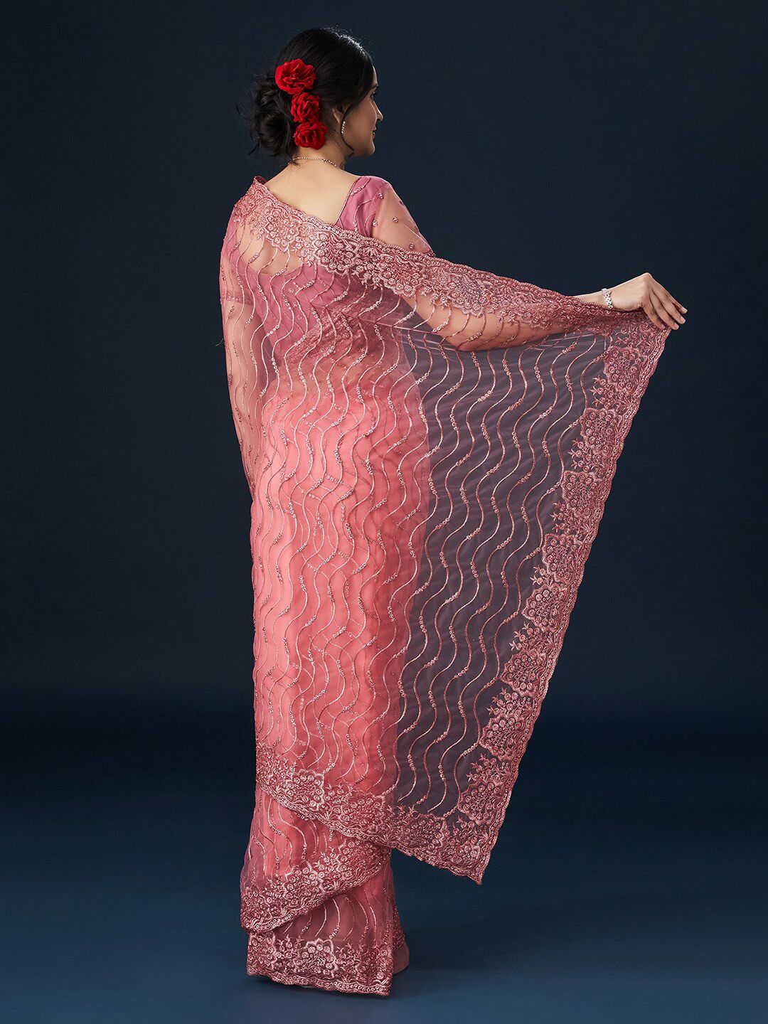 Saree Sulam Bunga kasee