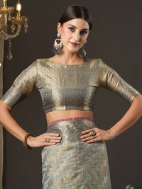 Saree mall Woven Design Zari Silk Blend Saree