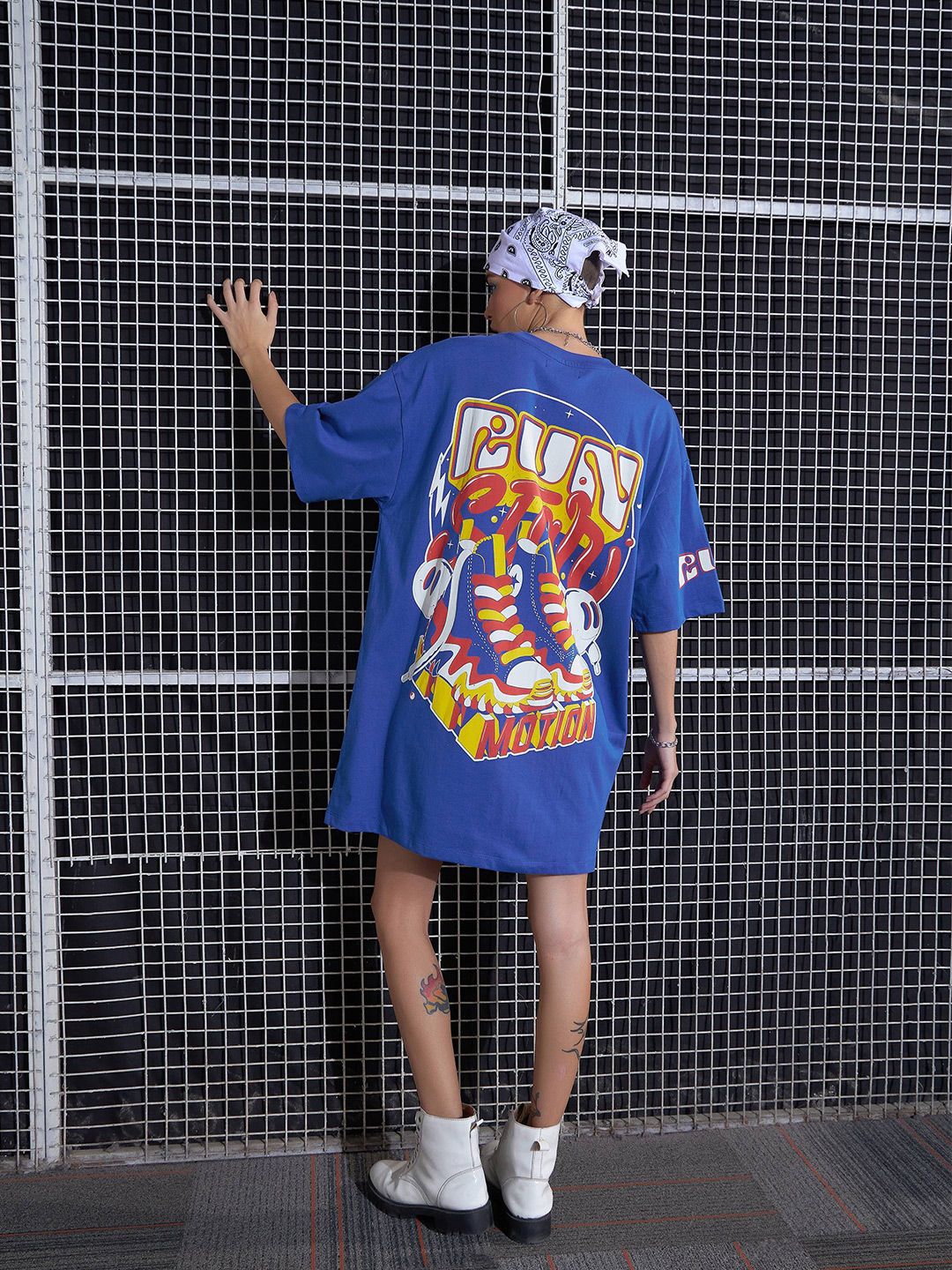 SASSAFRAS Graphic Printed Oversized Pure Cotton T-Shirt Dress
