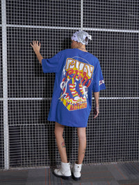 SASSAFRAS Graphic Printed Oversized Pure Cotton T-Shirt Dress