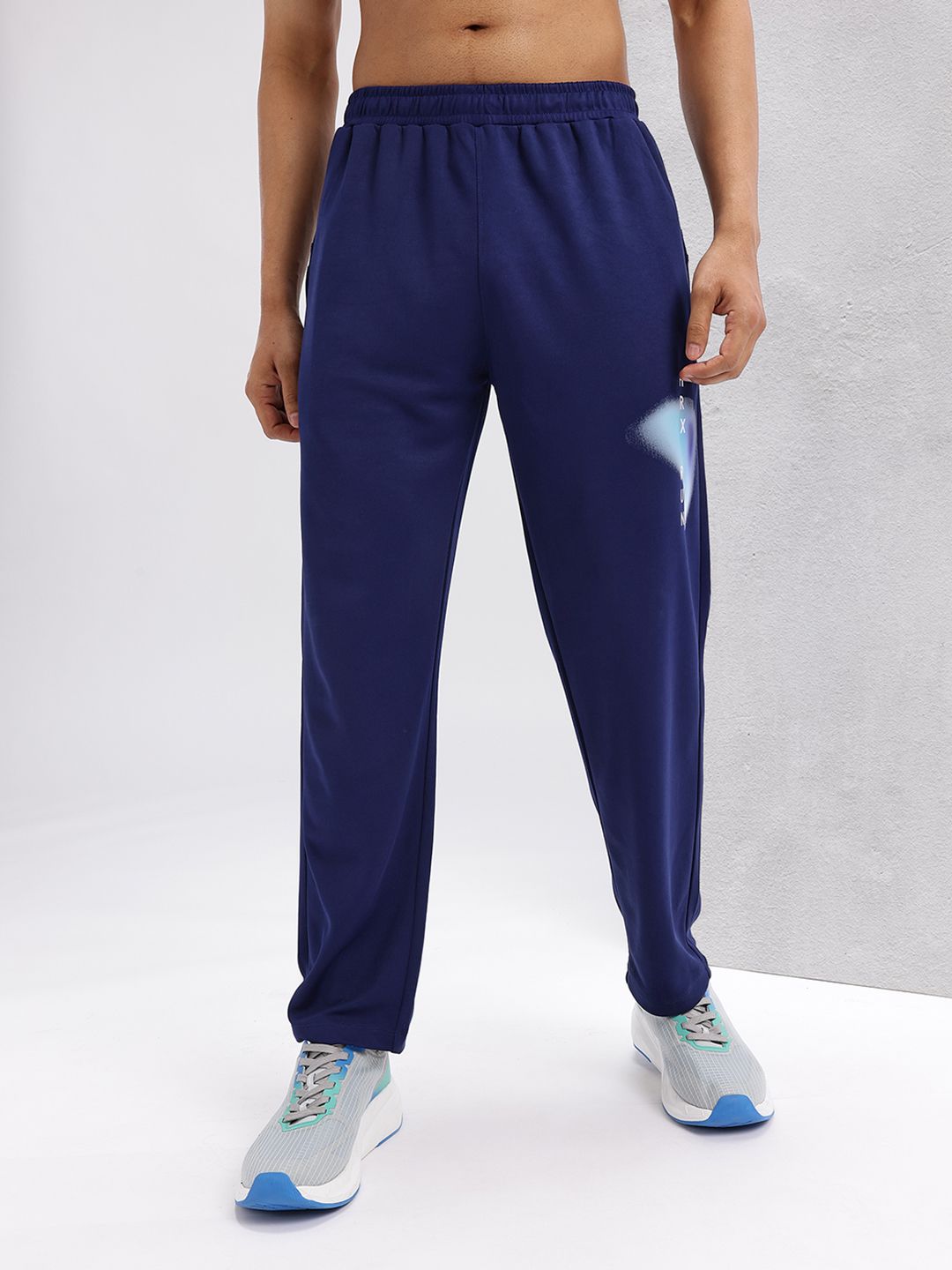 HRX by Hrithik Roshan Men Brand Logo Print Detail Mid-Rise Rapid-Dry Running Track Pants