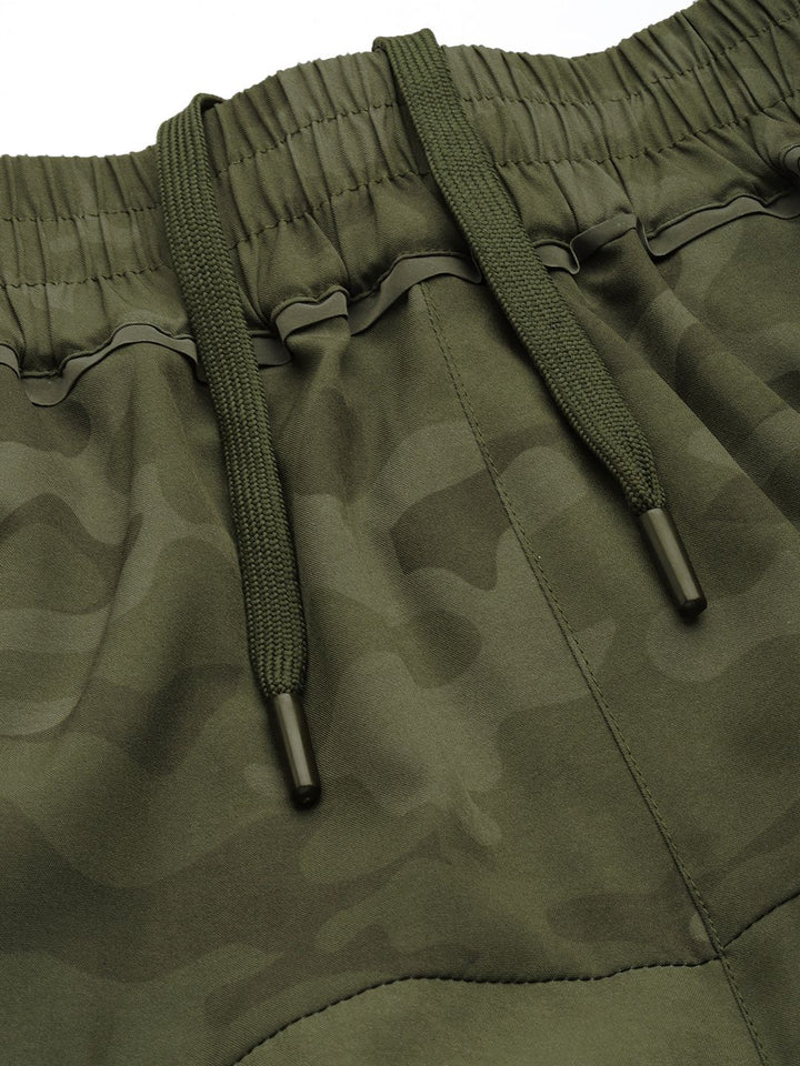 HRX By Hrithik Roshan EDGE Women Olive Green Camouflage Rapid-Dry AOP Lifestyle Shorts