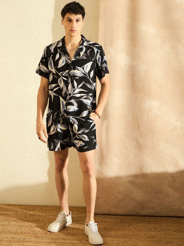 DENNISON Leaf Block Printed Oversized Co Ords Set