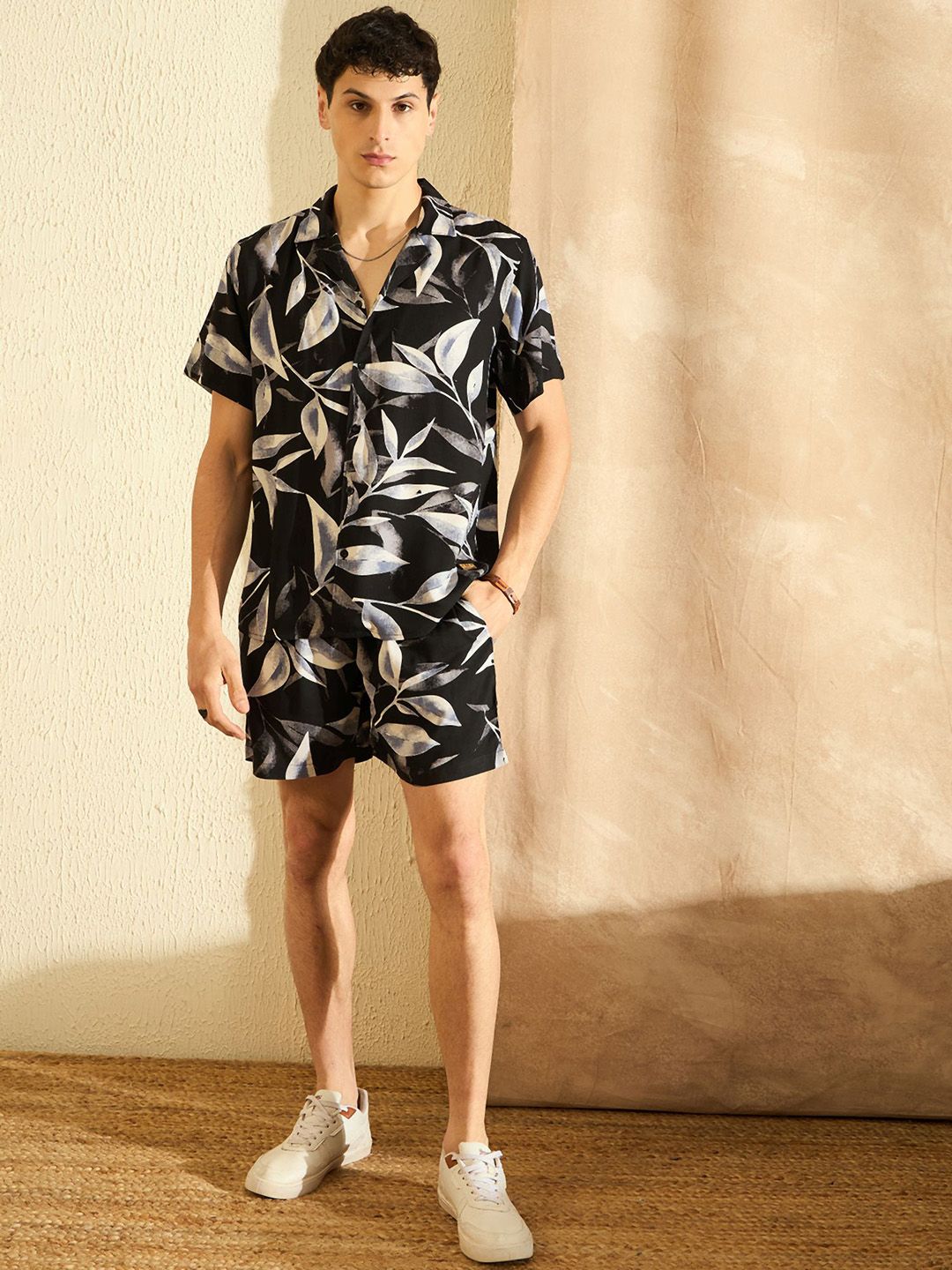 DENNISON Leaf Block Printed Oversized Co Ords Set