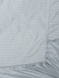 KLOTTHE Grey Striped Fitted 300 TC Super King Bedsheet with 2 Pillow Covers-270X270 cm
