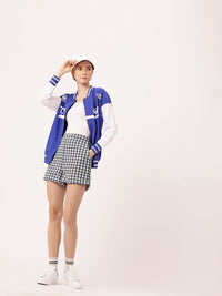 DressBerry Athletic Edge Printed Relaxed Fit Varsity Jacket