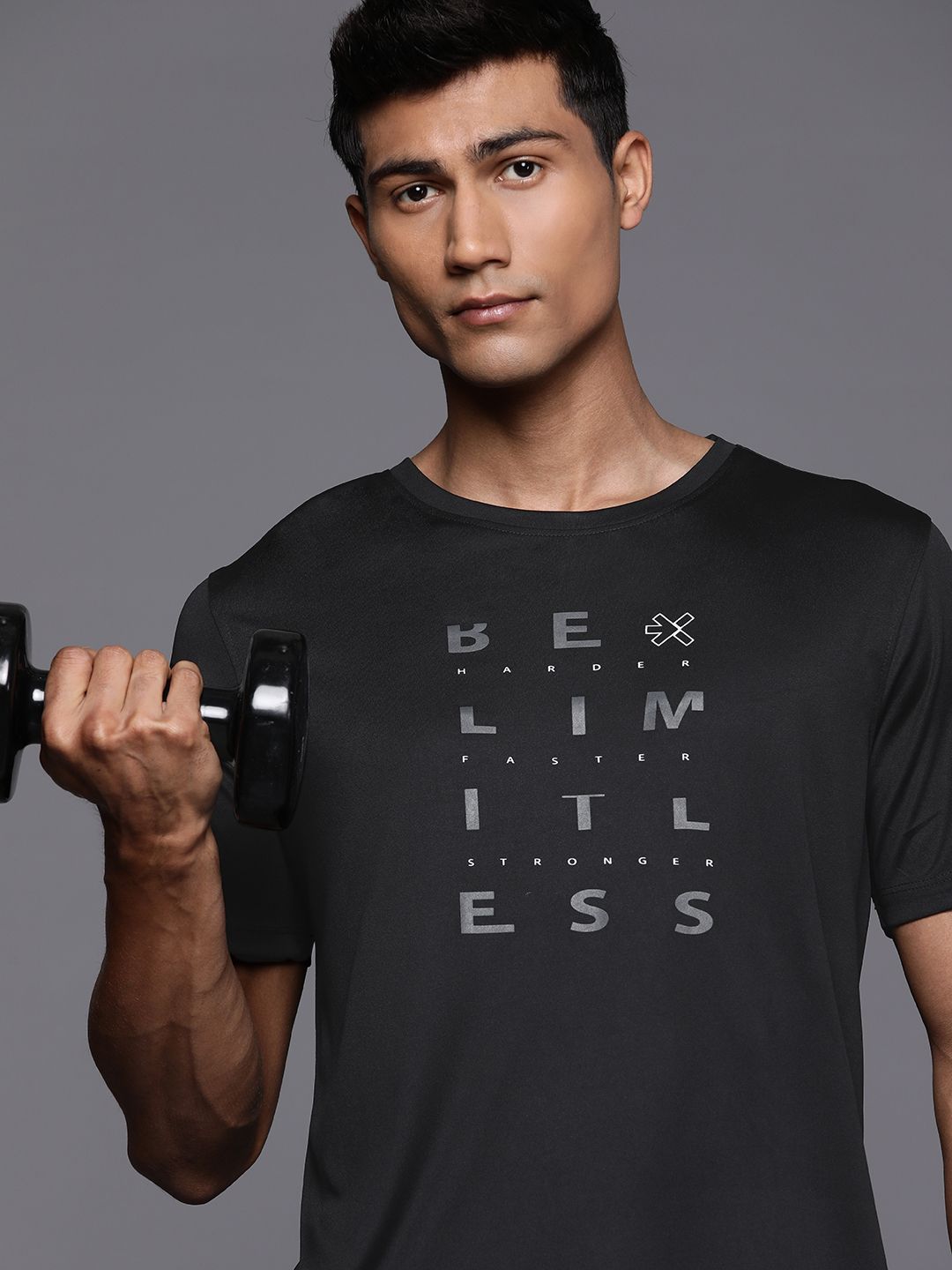 HRX by Hrithik Roshan Men Typography Printed Rapid-Dry Training T-shirt
