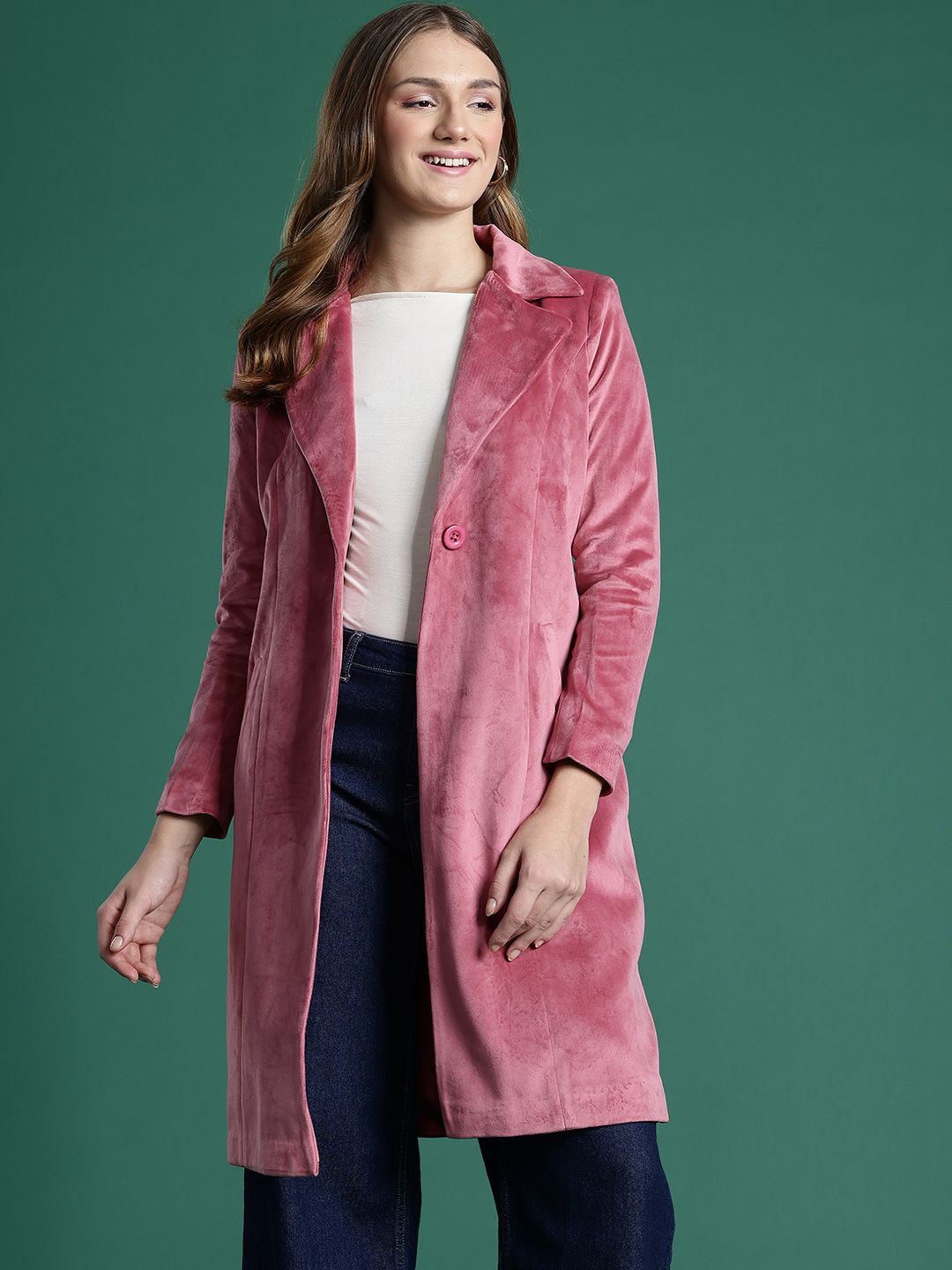 DressBerry Notched Lapel Collar Overcoat