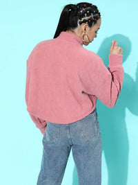 STREET 9 Women Pretty Pink Solid Cropped Top