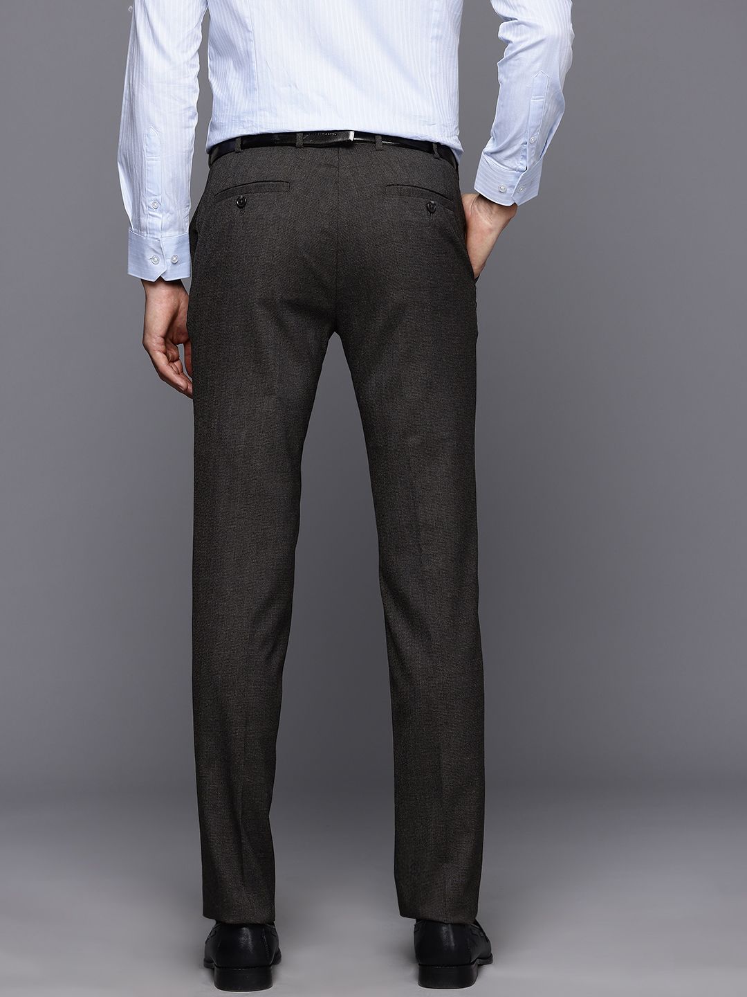 Raymond Men Checked Slim Fit Trousers