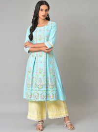 W Women Round Neck Floral Printed Kurta