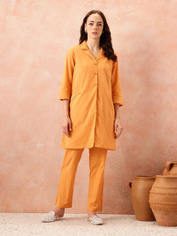 all about you Women Pure Cotton Shirt Kurta with Trousers