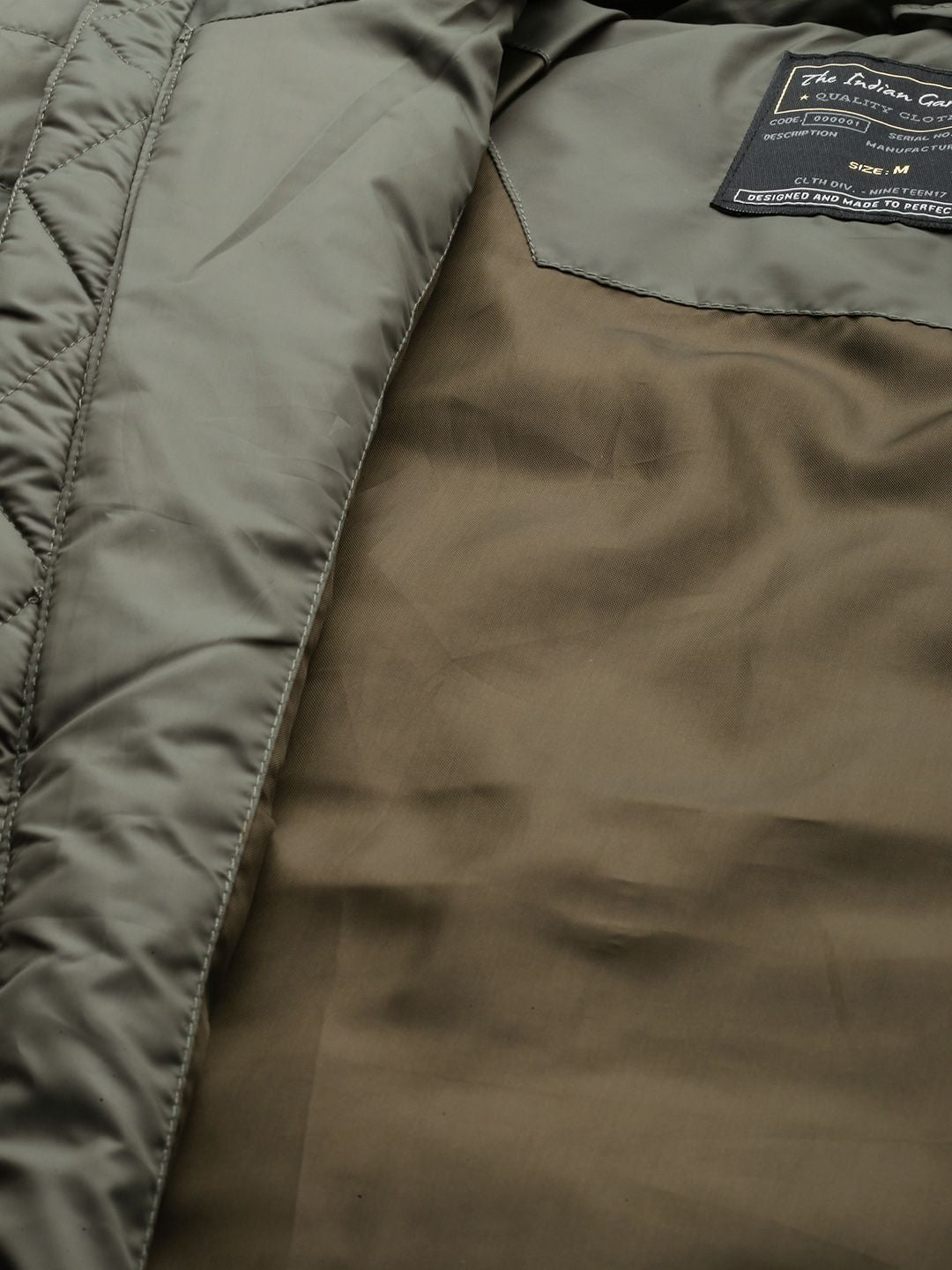 The Indian Garage Co Men Zip-Front Puffer Jacket with Zip Pockets