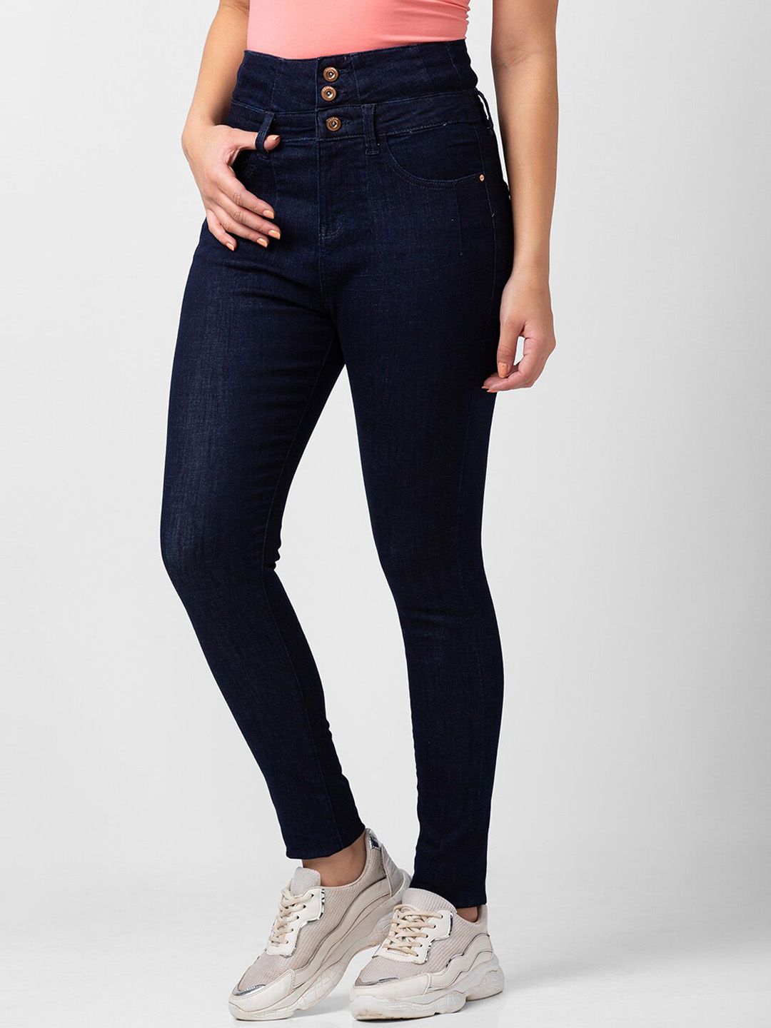 SPYKAR Women Cotton Skinny Fit Mid-Rise Jeans