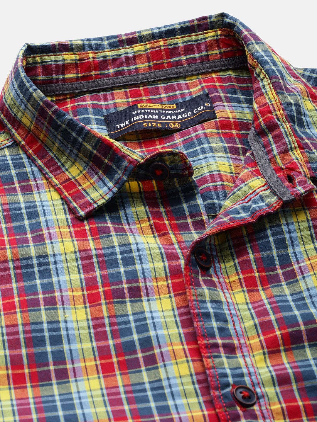 The Indian Garage Co Men Multicoloured Slim Fit Checked Casual Shirt