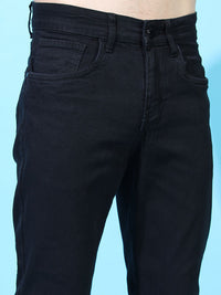 HIGHLANDER Men Black Tapered Fit Mid-Rise Clean Look Stretchable Jeans