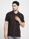 SPYKAR Floral Printed Polo Collar Slim Fit T-shirt