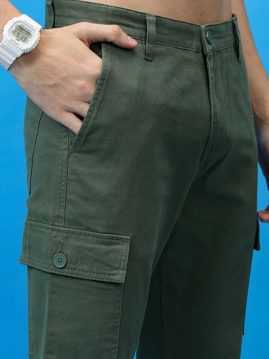 HIGHLANDER Men Tapered Fit Cargo Trousers