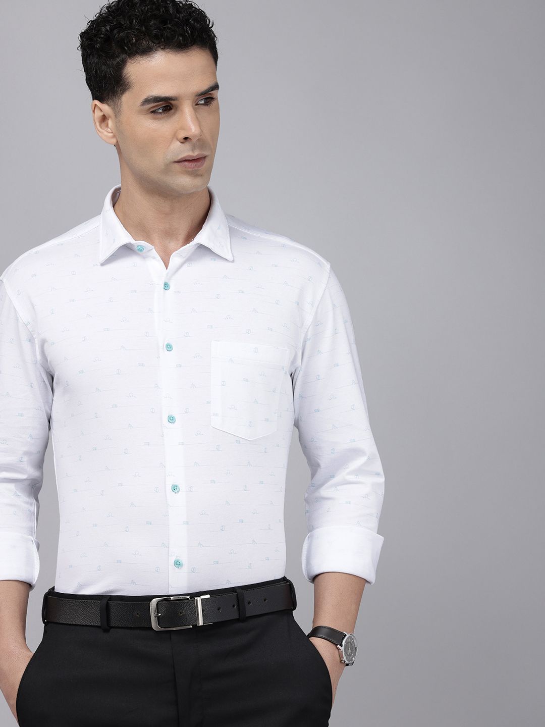 Park Avenue Slim Fit Printed Formal Shirt