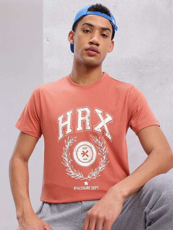 Hrx oleh Hrithik Roshan Logo Jenama Bercetak T-Shirt