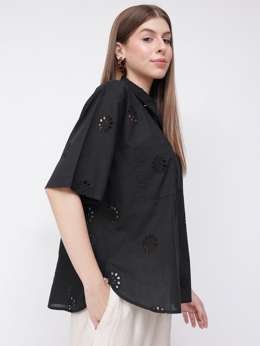 DressBerry Summer Breezies Boxy Schiffli Shirt
