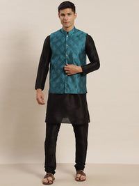 SOJANYA Mandarin Collar Silk Blend Regular Kurta With Churidar & Nehru jacket