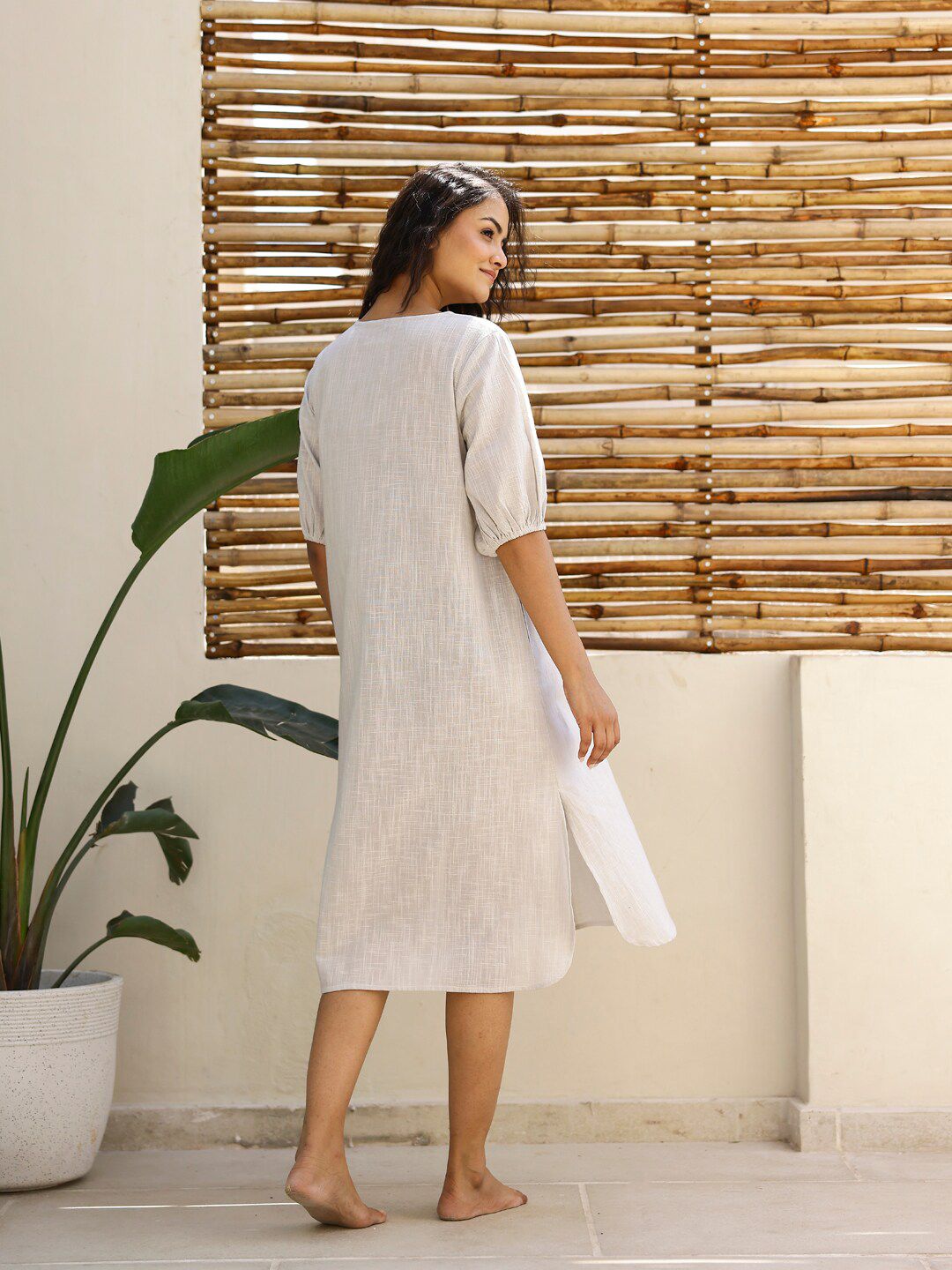 Sanskrutihomes kapas midi nightdress