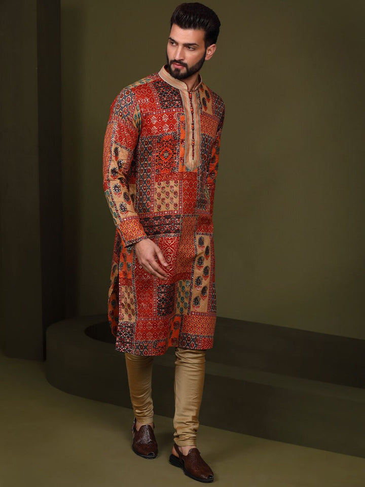 KISAH Men Abstract Printed Regular Fit Kurta