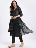 Anouk Ethnic Motifs Print Kurta with Trousers & Dupatta